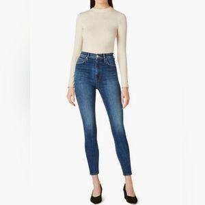 Hudson Women's High-Rise Skinny Straight Medium Wash Cropped Jeans 32